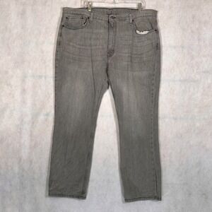 Levi's Jeans Mens 42x32 514 Straight Fit Grey Good Stretch Denim Pants